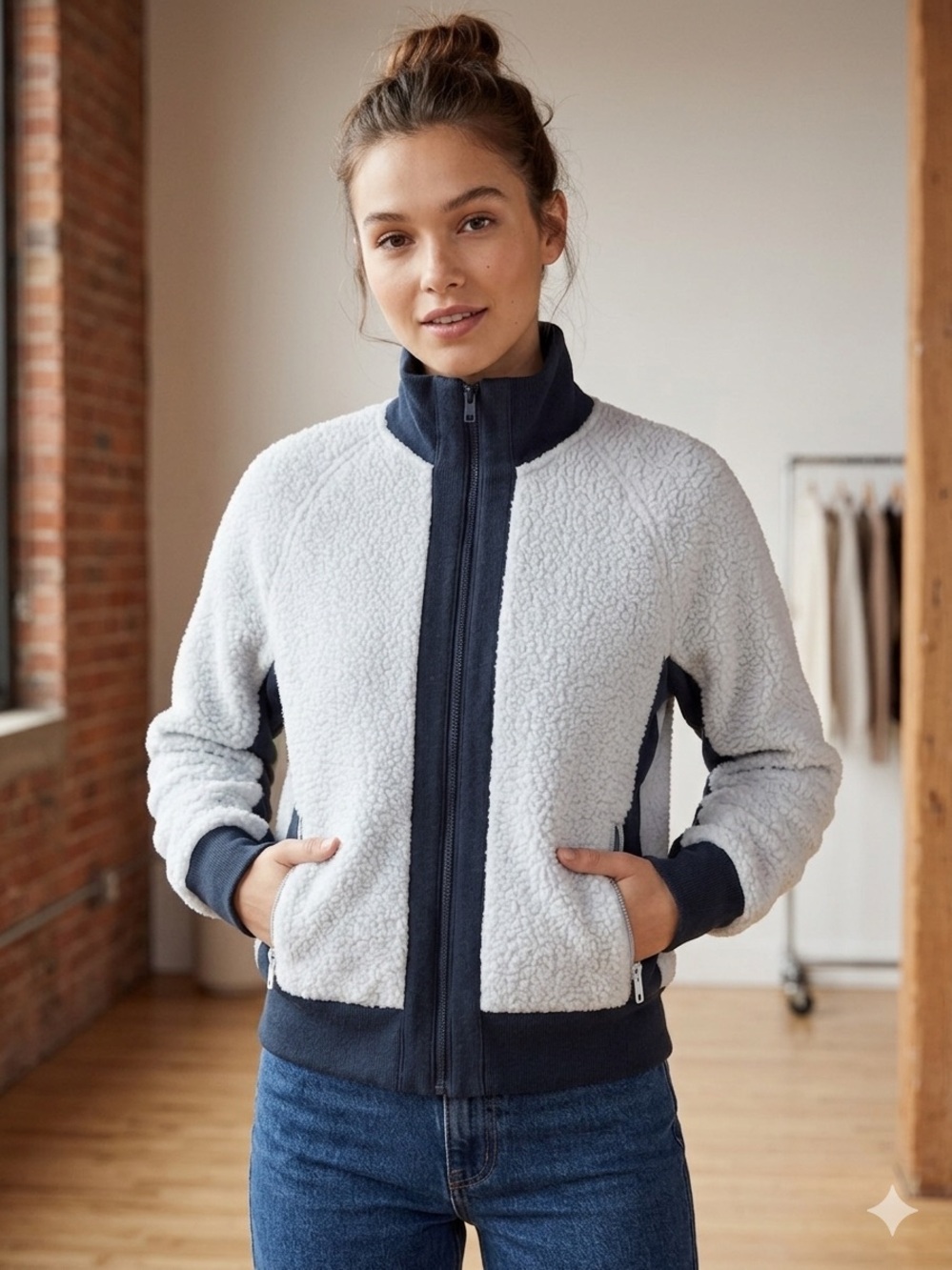 Aritzia Light blue Sherpa sweater